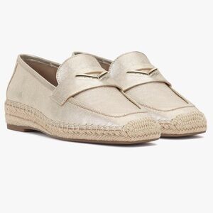 “VINCE CAMUTO” Myylee Gold Espadrille Slip On Loafers